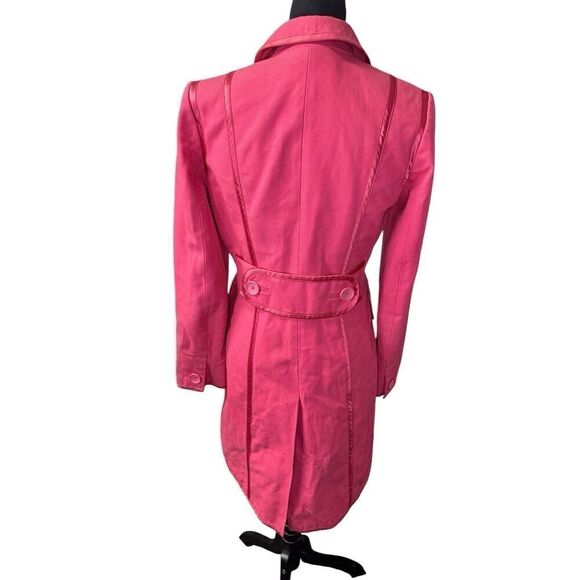 Banana Republic Bright Pink Cotton Trench Coat Barbie Small - Picture 8 of 16